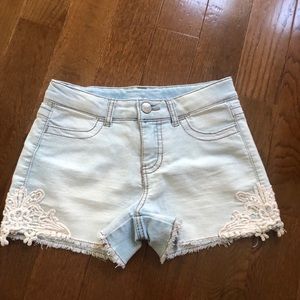 girls jean shirts with lace